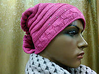 Женская шапка на флисе Адель(Adel) ТМ Loman, флисе, розовый цвет, размер 56-58