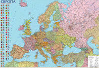 Карта Политическая карта Европы 110*77см картон/планки М1:5400000