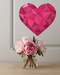 Наклейка на шпалери на 8 березня "Рубінове серце"