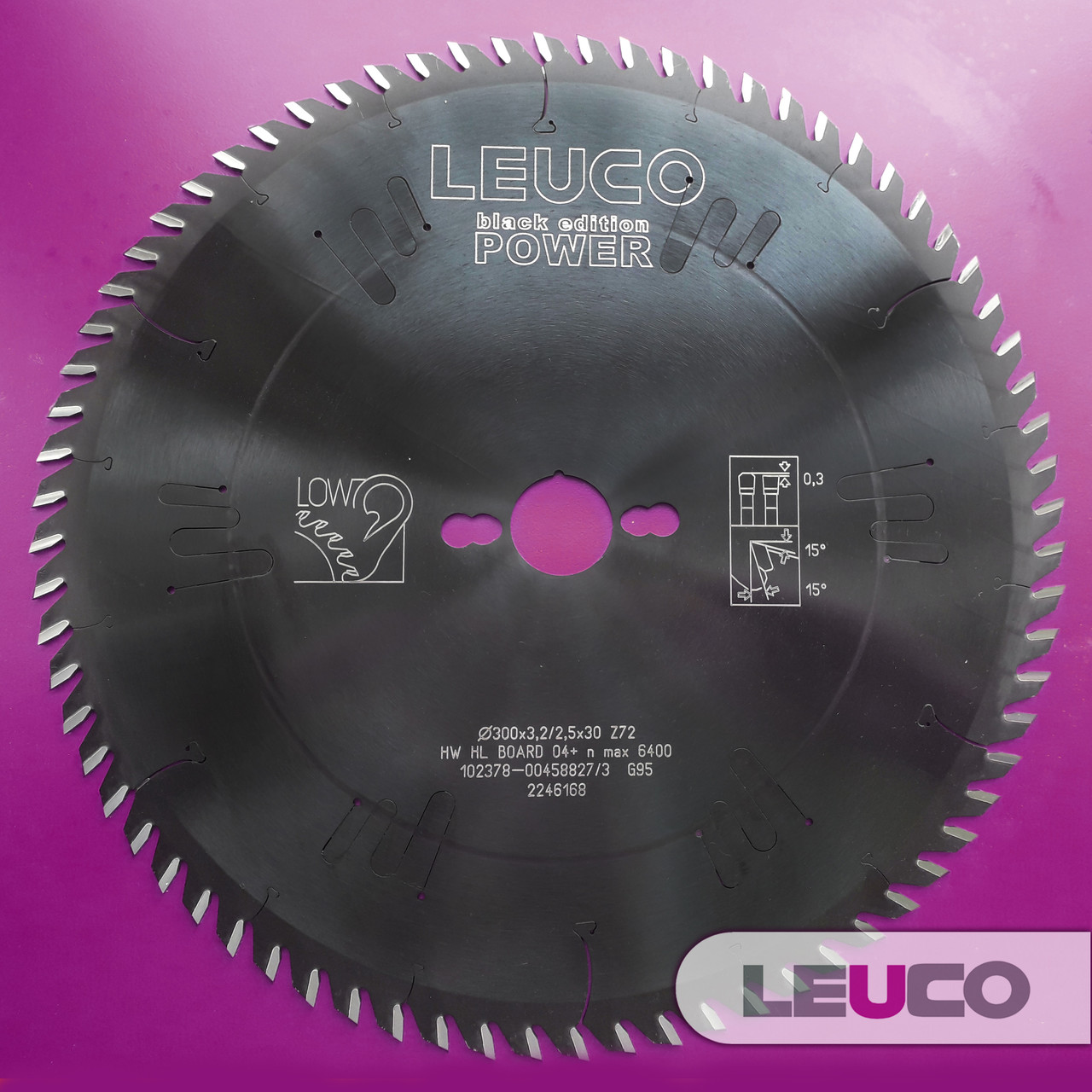 300x3,2/2,5x30 Z=72 Основна дискова пила Leuco Black Power Edition для форматного-раскроечних верстатів