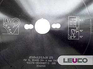 300x3,2/2,5x30 Z=72 Основна дискова пила Leuco Black Power Edition для форматного-раскроечних верстатів, фото 4