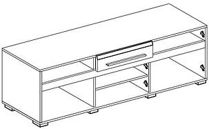 Тумба під ТВ Б'янко 500х1500х400мм білий глянець + дуб сонома Світ Меблів, фото 2