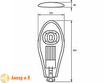 Світлодіодний світильник вуличний класичний COB 50 W 5500 LM 6000 K EUROLAMP LED, фото 3