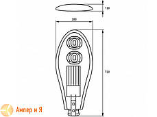 Світлодіодний світильник вуличний класичний COB 100 W 11000 LM 6000 K EUROLAMP LED, фото 3