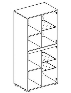 Вітрина Б'янко 2Д 1850х800х400мм білий глянець + дуб сонома Світ Меблів, фото 2