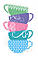 Наклейка для кухні на плитку "Різнобарвні чашки", фото 2