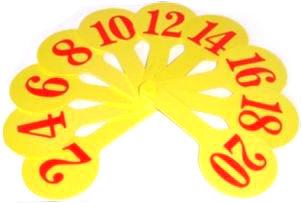 Віяло навч. пластик. ЦИФРИ 1-20 (1шт.) жовтий пластик АТЛАС К7371/5371/2302, фото 1