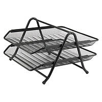 Лоток горизонтальний метал Axent 2-в-1 чорний