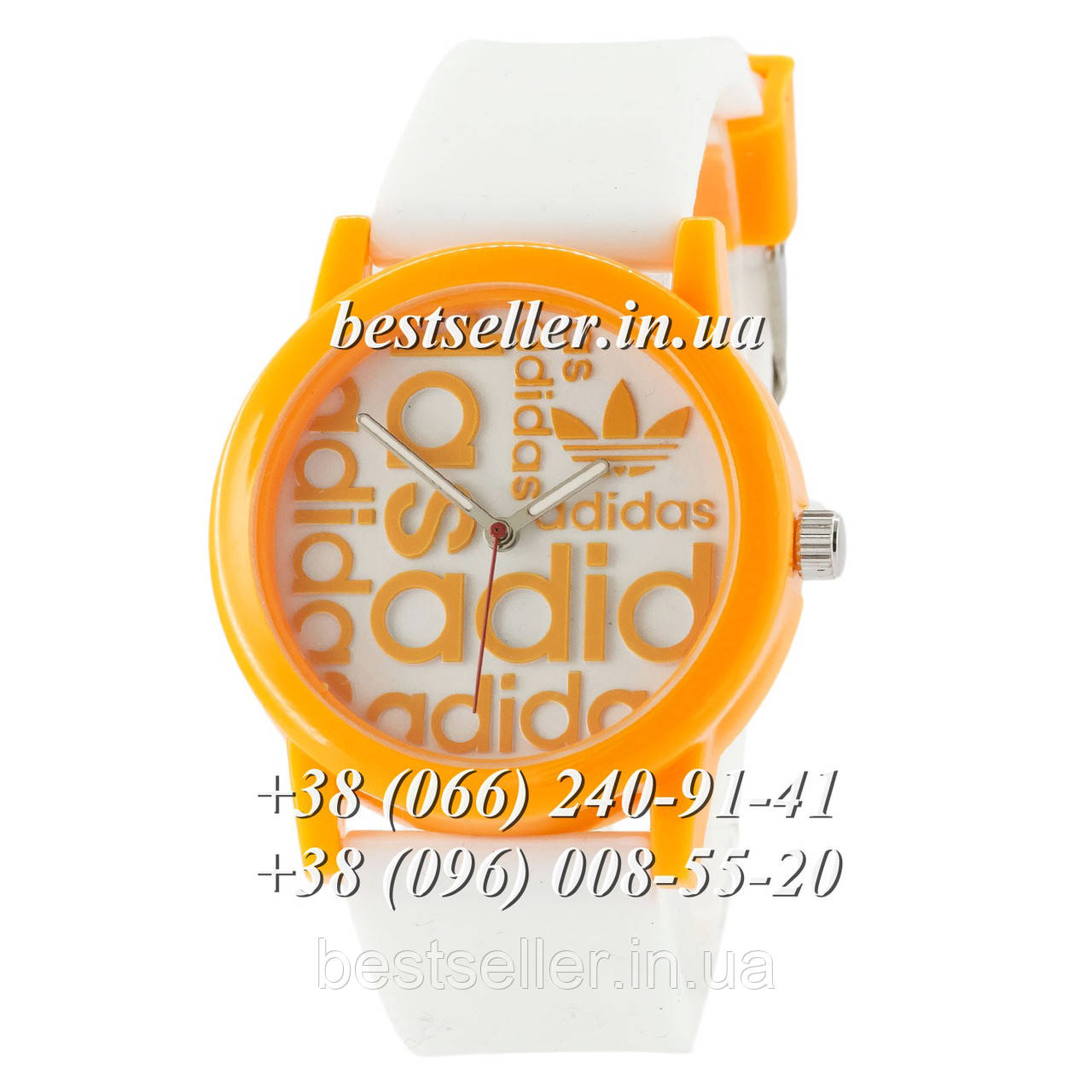 Часы Adidas Silicone 42mm White/Yellow.