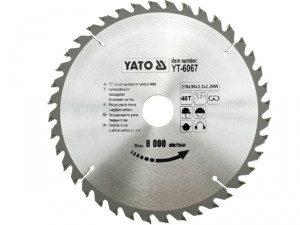 Диск пиляльний победітовий по дереву YATO 210х30х2.2мм 40Т