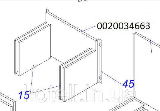 Ізоляція SK 286*217 мм на газовий котел Протерм Леопард v15 Ренова (0020034663)