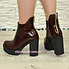 Черевики жіночі на високому підборі. Коричневий колір, фото 3