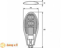 Світлодіодний світильник вуличний полегшений COB 100 W 11000 LM 6000 K EUROLAMP LED, фото 3