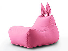 Крісло мішок Зайчик рожевого кольору з внутрішнім чохлом