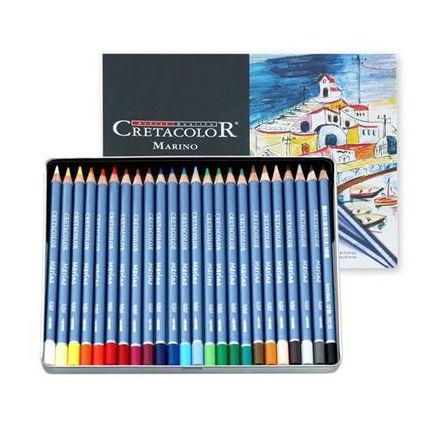 Акварельні олівці CRETACOLOR набір 24цв. в метал кор Marino 24024