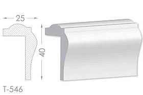 Декоративний кутовий молдинг, плінтус, фриз, кутова тяга з гладким профілем з гіпсу т-546