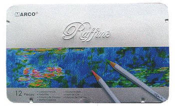 Олівці кольорові 12кол. Marco Raffine у металевому пеналі 7100-12TN