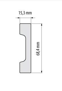 Плинтус Серебряный браш (Алюминий) из дюрополимера Элегант LPC - 23 (2м.п.) 69.7х15.8мм - фото 3 - id-p646933765