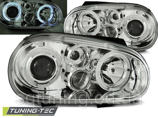 Фари VW GOLF 4 09.97-09.03 ANGEL EYES CHROME