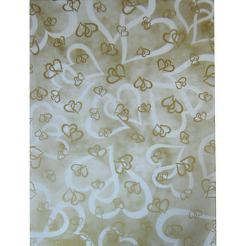 Папір для скрапбукінга Heyda А4 115г/м2 78852 Велум напівпрозорий Серця золотий