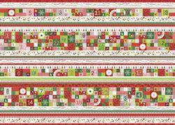 Папір для скрапбукінга Heyda А4 300г/м2 9451831 двосторонній Новорічний календар червоний