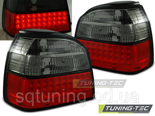 Задні ліхтарі VW GOLF 3 09.91-08.97 RED SMOKE LED