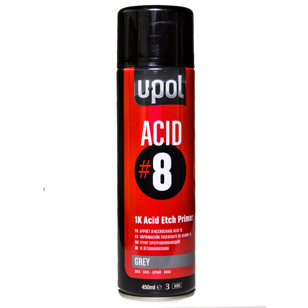 Ґрунт протравлюючий сірий U-Pol ACID#8 аерозоль 450мл (ACID/AL)