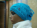 Молодіжна жіноча шапка-хомут грубої в"язки, Кежуел TM Loman, розмір 55-57, фото 5