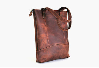 Жіноча шкіряна сумка "Roomy" ручної роботи, натуральна шкіра, шкіряна сумка, сумка-шопер
