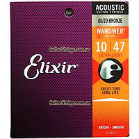 Струны Elixir 11002 Nanoweb Bronze 10-47