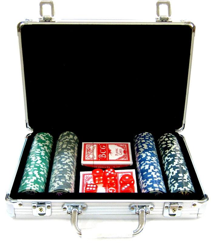 Набір Poker Game Set Ексклюзив 200 фішок з номіналом +2колоди, у метал. кейсі 13OL0345-2