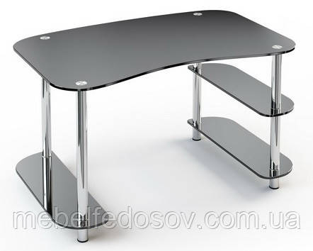 Стол стеклянный офисный С-2 (Эскадо/Escado) 1300х800х760мм матовый (ID ...