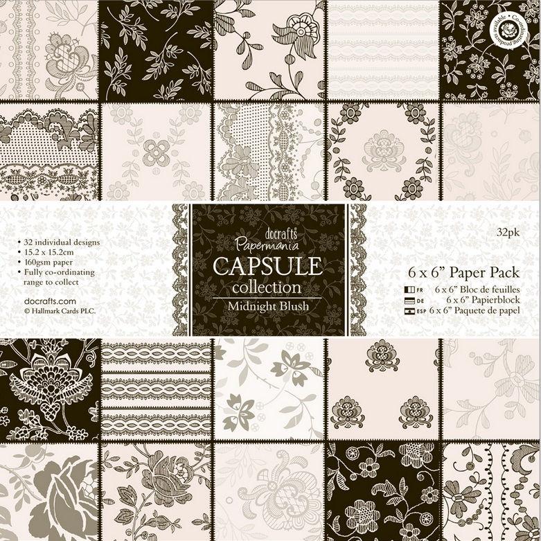 Набір паперу для скрапбукінгу Midnight Blush 15,2*15,2 160г 32л Docrafts РМА160225