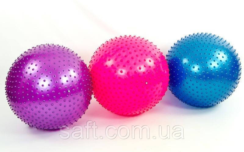 М'яч для фітнесу (фітбол) масажний 75 см Zelart (PVC, 1400 г, квіти в асор, ABS технолог)