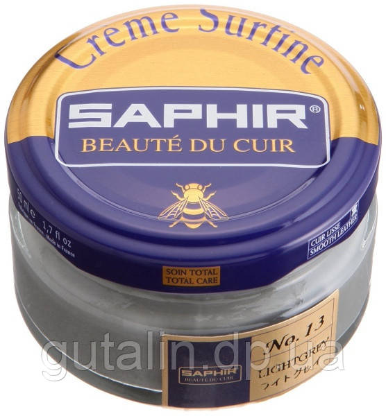 Зволожуючий крем для взуття Saphir Creme Surfine світло-сірий (13) 50 мл