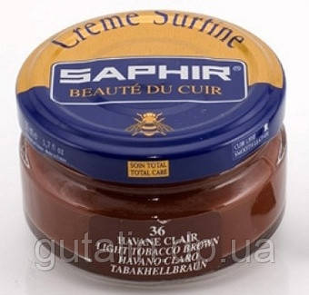 Зволожуючий крем для взуття Saphir Creme Surfine світлий тютюн (36) 50 мл