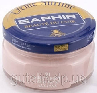Зволожуючий крем для взуття Saphir Creme Surfine пастельний рожевий (91) 50 мл