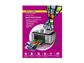 Фотопапір 10*15см 20арк 180г/м2 BUROMAX гланц 2230-4020