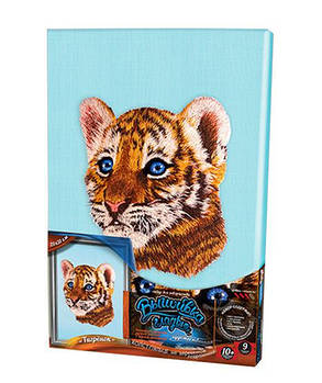 Набір для творчості DankoToys DT VGL-02-05 вишивка гладдю на холсті 21*31см Тигреня