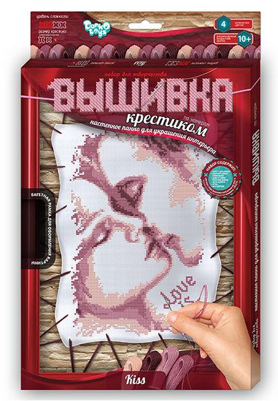 Набір для творчості DankoToys DT VK-02-02 вишивка хрестиком по номерам з рамкою 21*31см Kiss