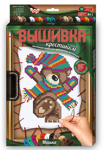 Набір для творчості DankoToys DT VK-02-01 вишивка хрестиком за номерами з рамкою 21*31 см Ведмедик