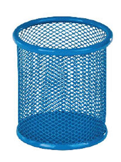 Стакан для ручок МЕТАЛ СІТКА №2 БЛАКИТНИЙ Д80мм, фото 1
