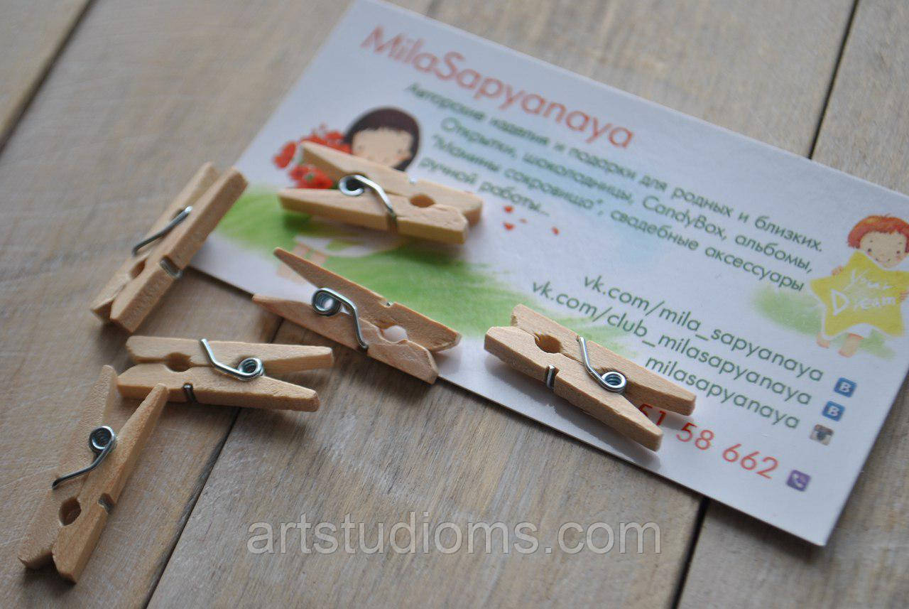 Прищіпка декоративна матеріал: дерево розмір: 25мм колір: бежевий