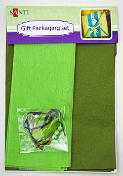 Набір для упаковки подарунка Santi 40*55см Зелений-хакі 952059
