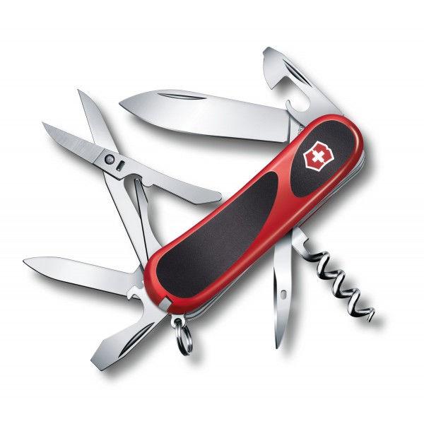 Victorinox Evogrip 14 85мм 14предметів червоно-чорний + штопор + ножиці Vx23903.C
