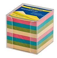 Бумага кубарик для записей, цветная 1000л. в пластиковом прозрачном футляре Buromax 9*9*9см 2291-03