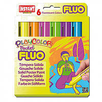 Краска выдвижная в виде мелка INSTANT Playcolor Pocet fluo набор 6цв. 10421