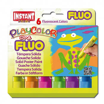 Фарба висувна у вигляді крейди INSTANT Playcolor One fluo набір 6кол. 10431