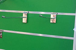 Гачки подвійні для одягу та товарів хром на економлячу панель подвійний 25 см