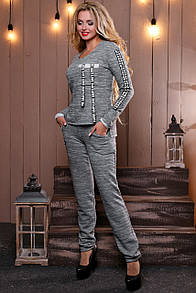 Трикотажний жіночий сірий костюм 2483 Seventeen 44-50 розміри